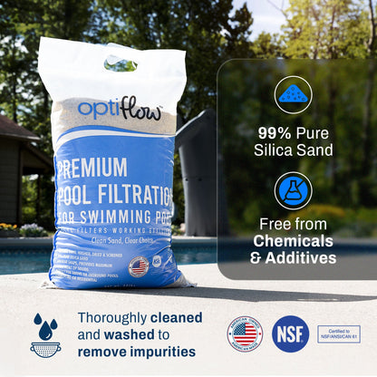OptiFlow 50 Lb Premium Pool Filtration Angular Sand with Pure Silica Formula