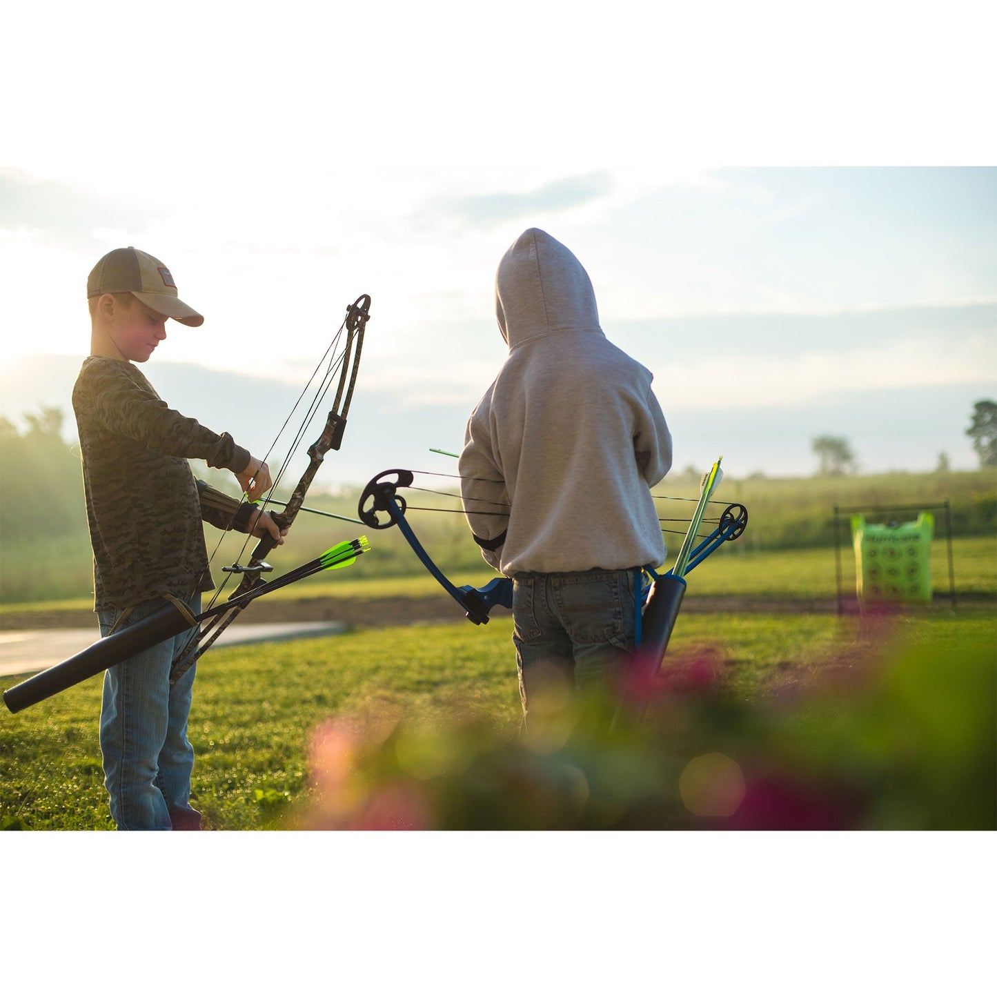 Genesis Original Archery Compound Bow, Adjustable Size, Draw Hand-Right, Green