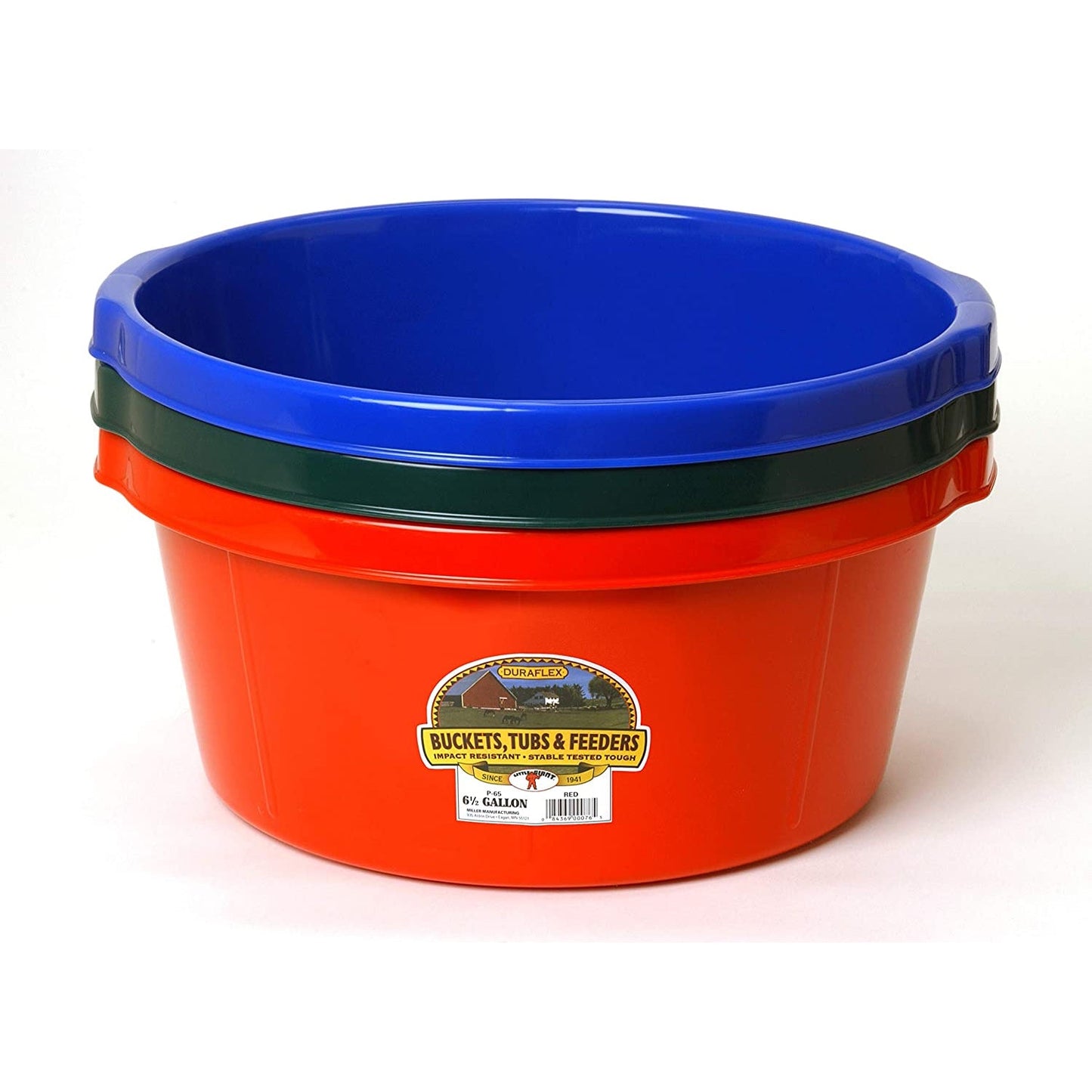 Little Giant 6.5 Gallon Plastic All Purpose Farm and Ranch Utility Tub, Green