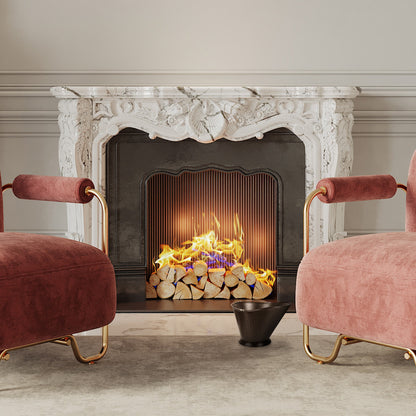 Panacea Products Modern Round Powder Coated Steel Fireplace Coal Scuttle, Black