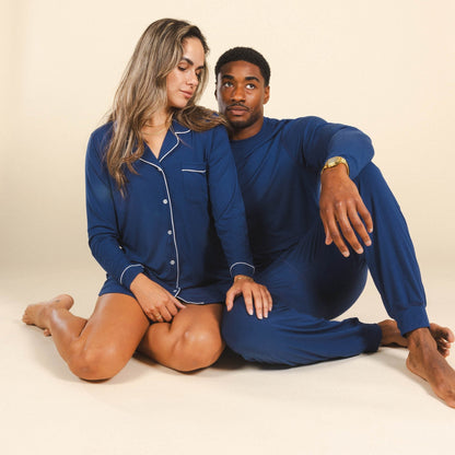 The Big Blue | Navy SleepDeep™ Long Sleeve Pajama Dress