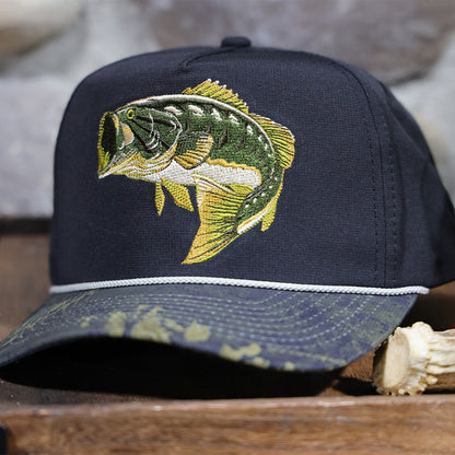 Largemouth Bass 5-Panel Trucker Rope Cap