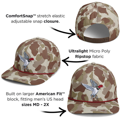 Redhead Duck Hat 6-Panel Waterfowl Rope Cap