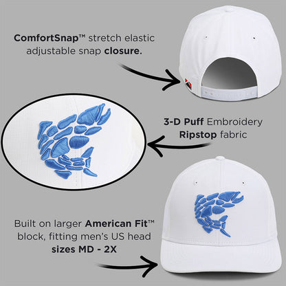 Rock Fish 3-D Puff Embroidery Performance RipStop Fishing Hat