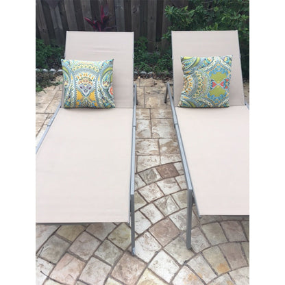 Ostrich Princeton Outdoor Chaise Lounge Pool Beach Patio Chair, Tan, 2 Pack