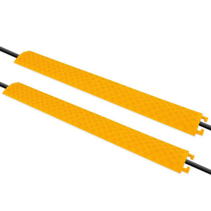Pyle 40" Cable Wire Protector Cover Ramp for Floor Cord Safety, Yellow (2 Pack)