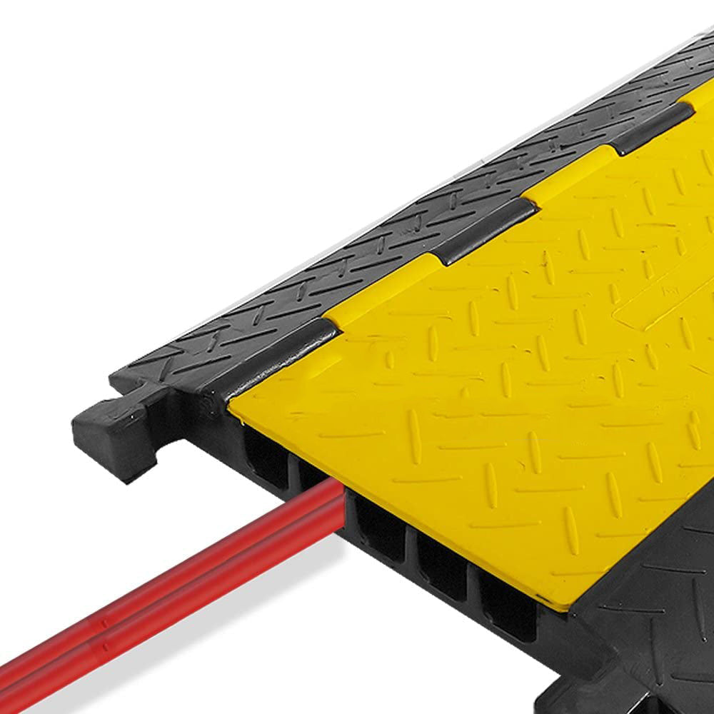 Pyle 5 Channel Cable Wire Protector Cover Ramp w/ Flip Lid for Floor Cord Safety