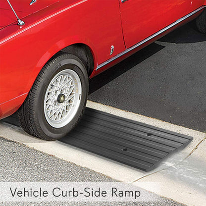 Pyle PCRBDR23 Rugged Rubber Curb Ramp Curbside Driveway Threshold Ramp (3 Pack)