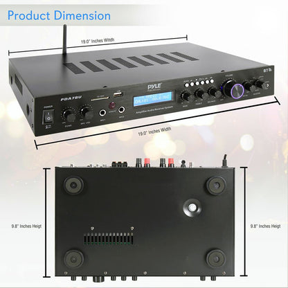 Pyle PDA7BU 200 Watt Home Theater Amplifier Bluetooth Receiver Sound System