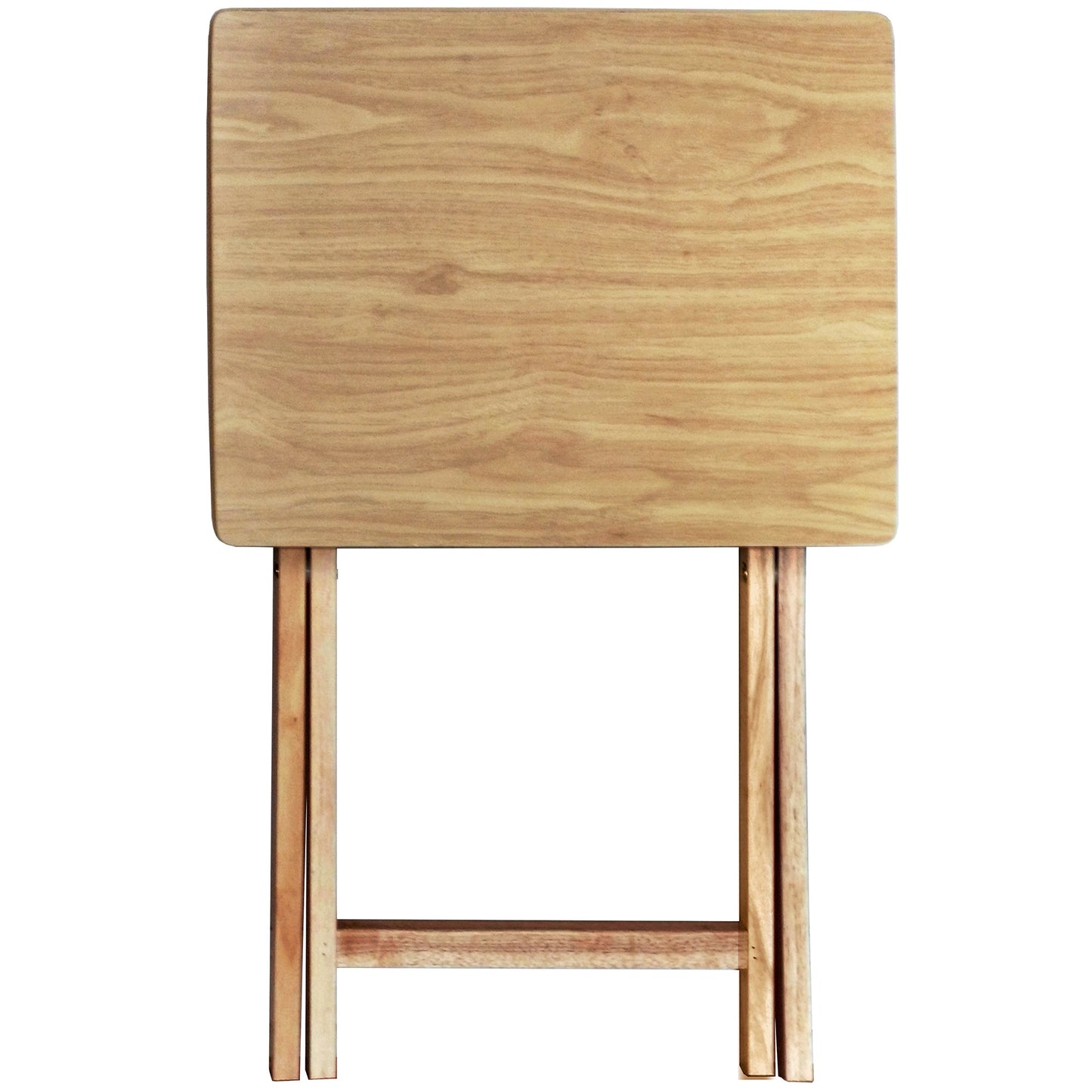 Plastic Development Group Portable Folding Table Wooden TV Tray Set, Natural