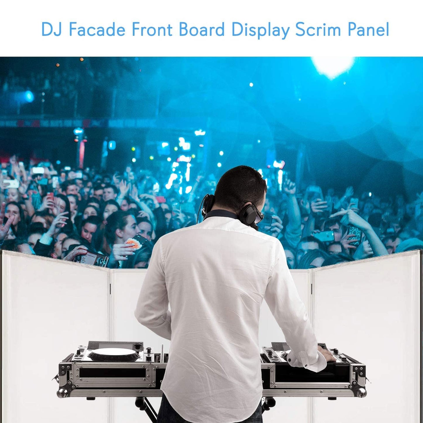 Pyle PDJFAC10 Foldable DJ Front Board Display Booth Cover Screen Scrim Panel