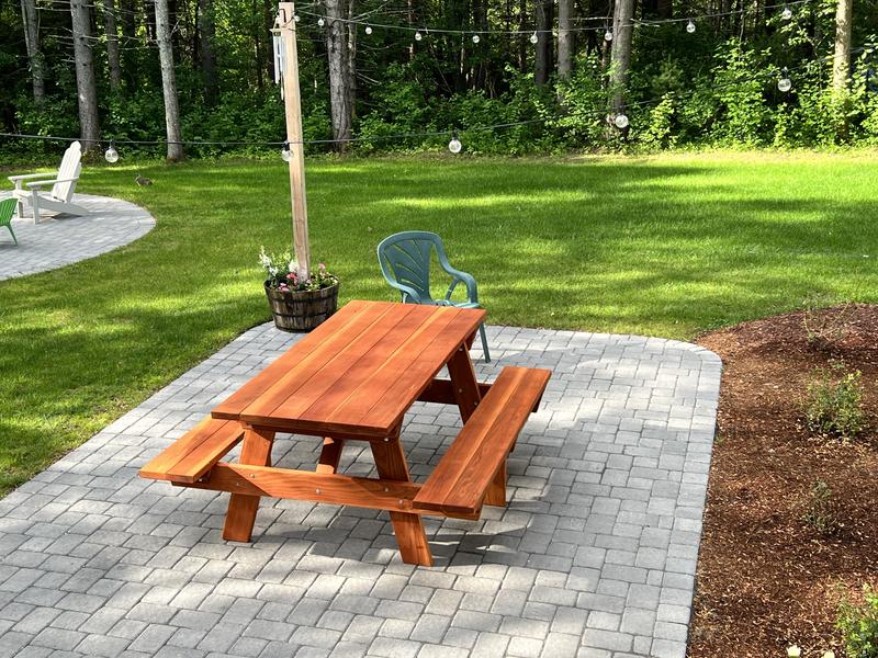 Super Deck Redwood Picnic Table