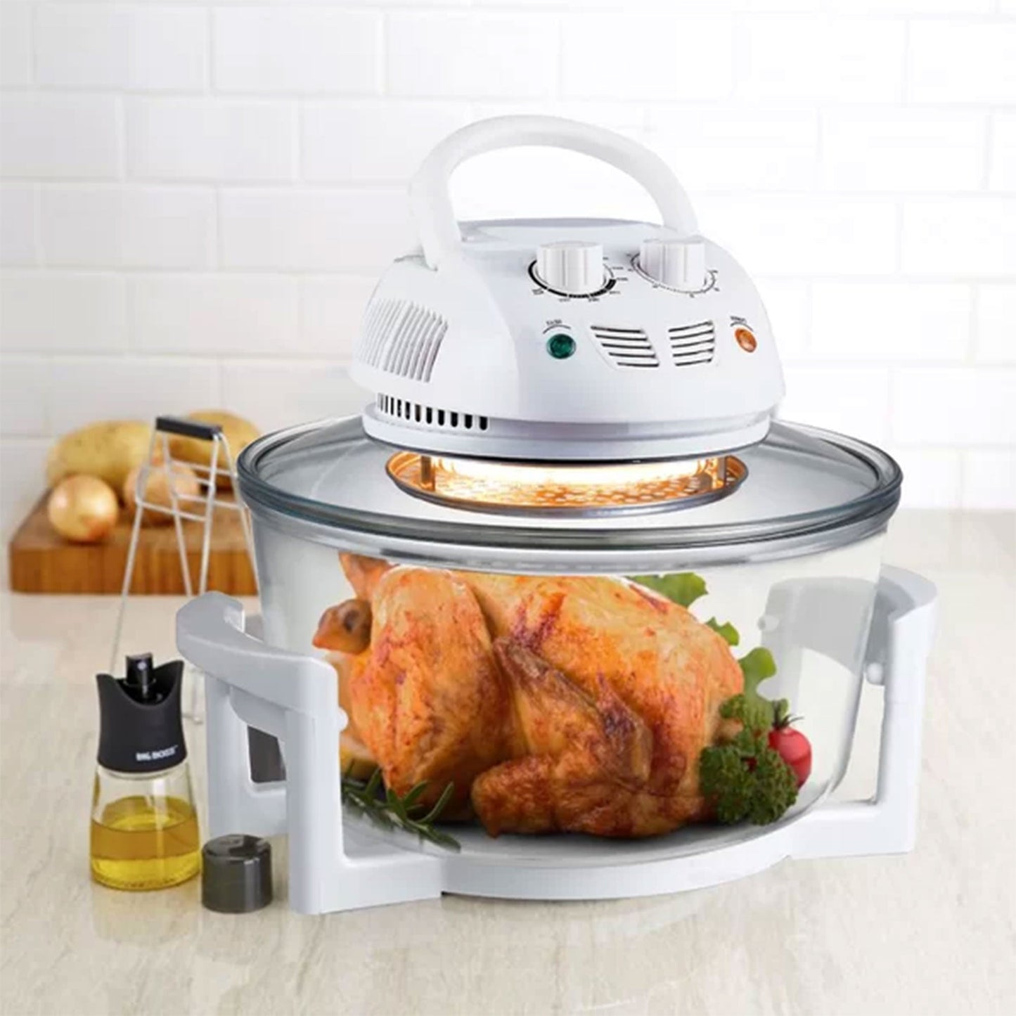 NutriChef PKAIRFR48 Kitchen Countertop 13 Quart Air Fryer Convection Oven