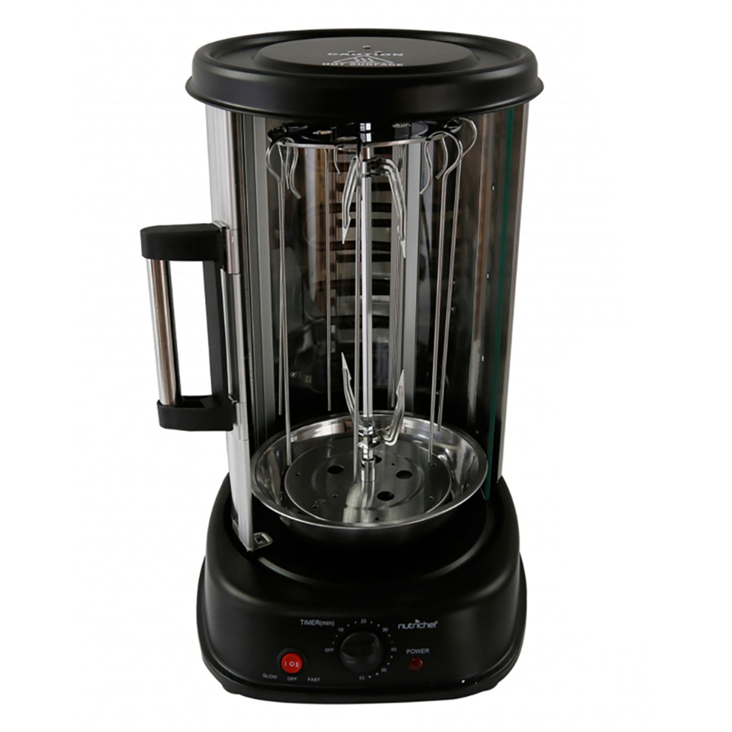 NutriChef PKRTVG34 Kitchen Countertop Rotisserie Toaster Oven Cooker with Rack