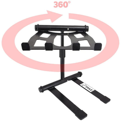 Pyle PLPTS55 Universal Adjustable Rotating DJ Laptop Stand with Travel Case