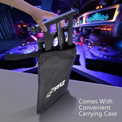 Pyle PLPTS55 Universal Adjustable Rotating DJ Laptop Stand with Travel Case