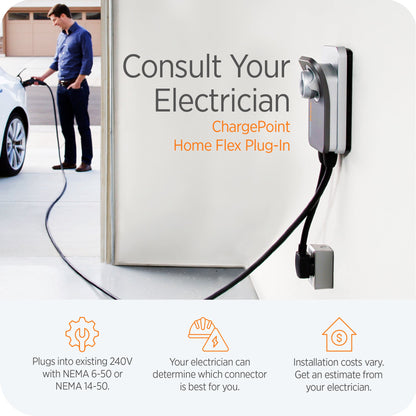 ChargePoint Home Flex Level 2 WiFi NEMA Electric Vehicle EV Charger (2 Pack)