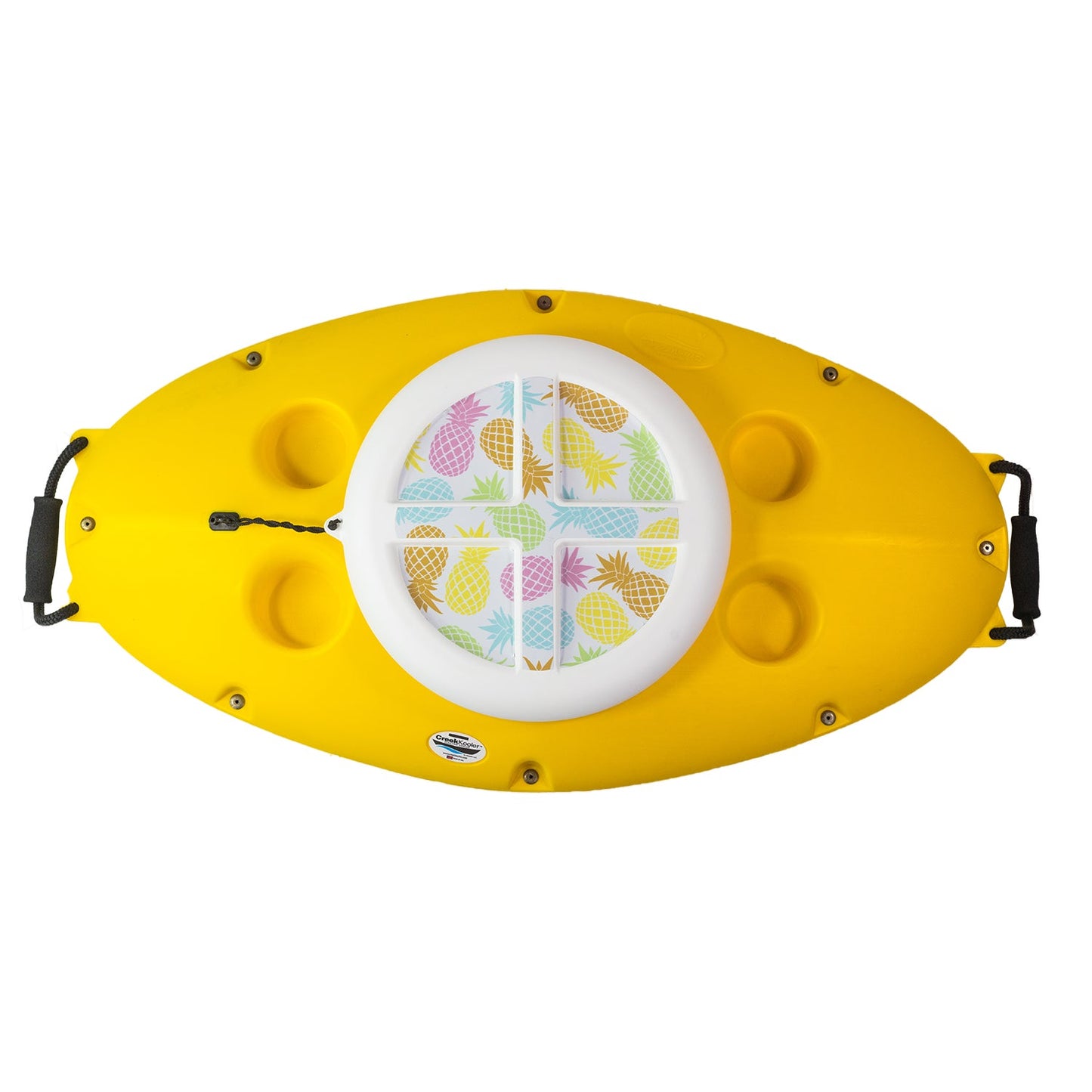 CreekKooler 30 Qt Floating Insulated Beverage Kayak Yellow Cooler w/ 8' Rope