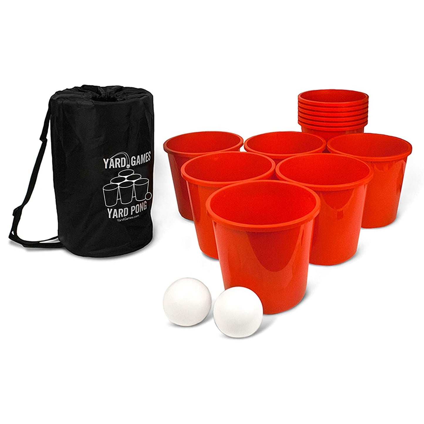 YardGames Giant Outdoor Yard Pong Activity Party Set w/ 12 Buckets & 2 Balls
