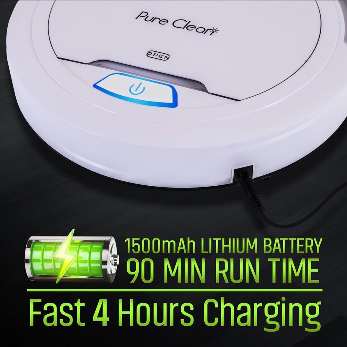 Pyle PureClean Smart Automatic Robot Vacuum Powerful Home Cleaning System, White