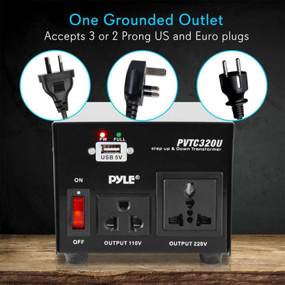 Pyle PVTC320U Step Up and Step Down 500 Watt Power Supply Voltage Converter