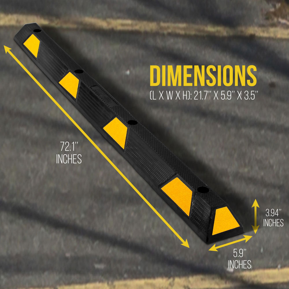 Pyle PCRSTP14 72" Car/Truck Vehicle Driveway Parking Wheel Stop Block (2 Pack)