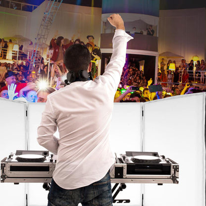 Pyle PDJFAC12 24.2 x 48 x 46 Inch DJ Booth Stand Cover Screen Scrim Panel Facade