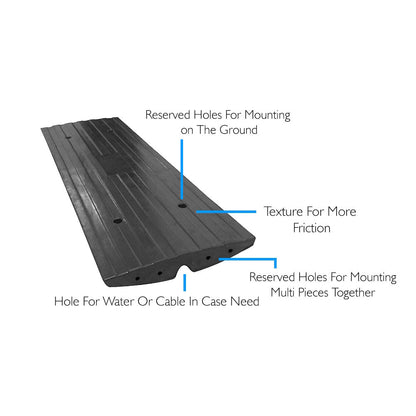 Pyle Car/Truck Rubber Curbside Driveway Ramp Threshold Bridge Track (4 Pack)