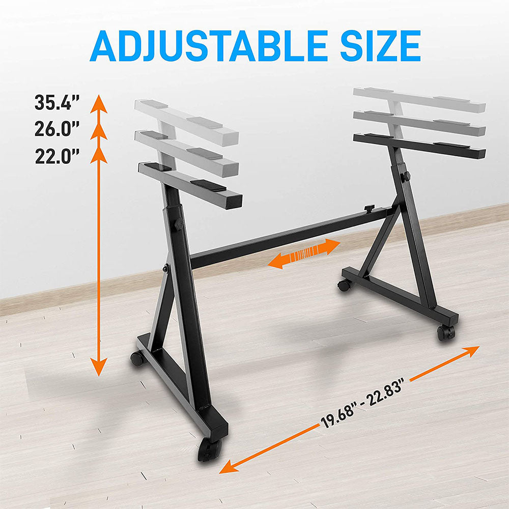 Pyle Adjustable Height Z Style Organ Keyboard Stand with Locking Wheels, Black