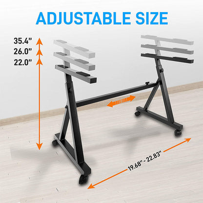 Pyle Adjustable Height Z Style Organ Keyboard Stand with Locking Wheels, Black