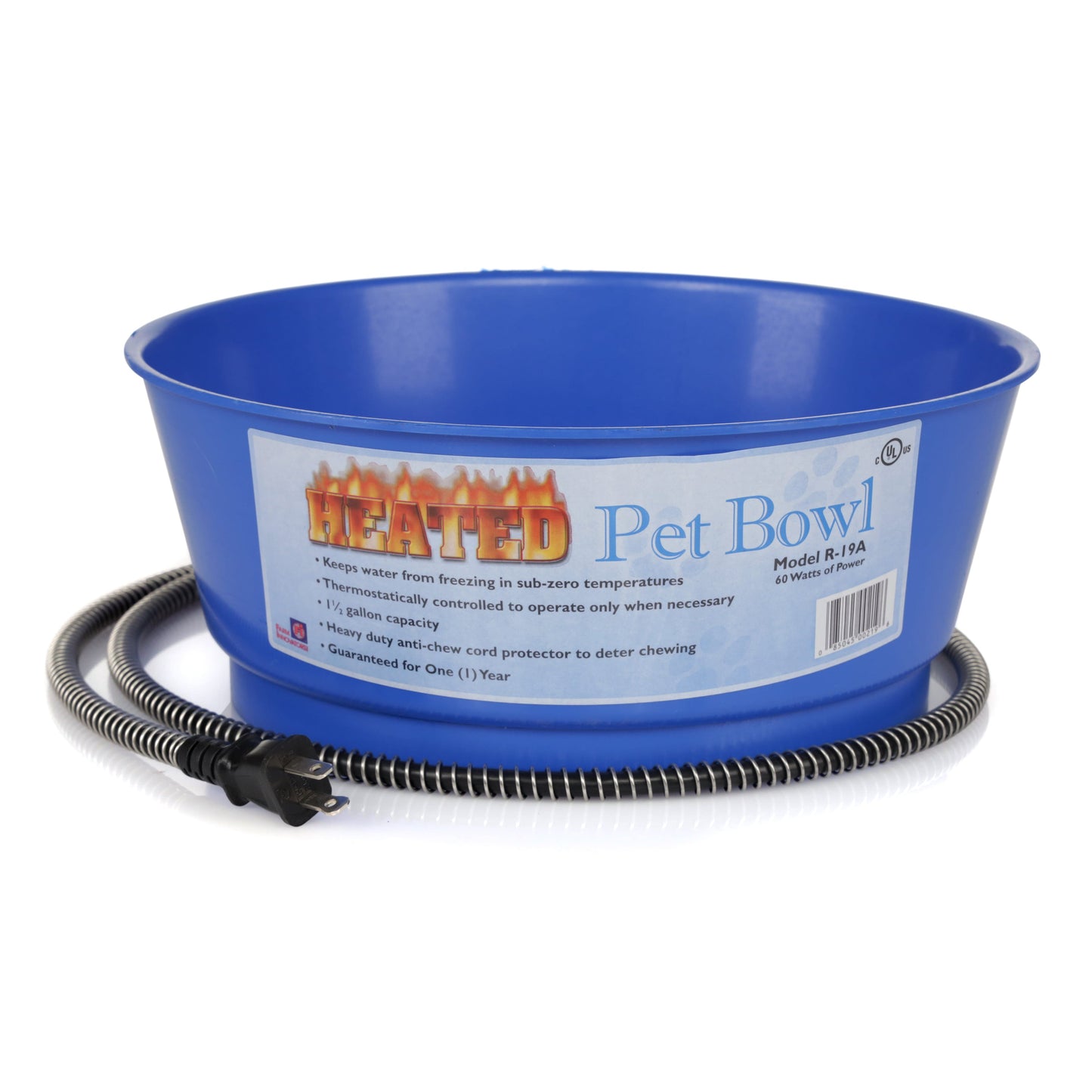 Farm Innovators R-19A 1.5 Gallon Electric Heated Pet Water Bowl, 60 Watt, Blue