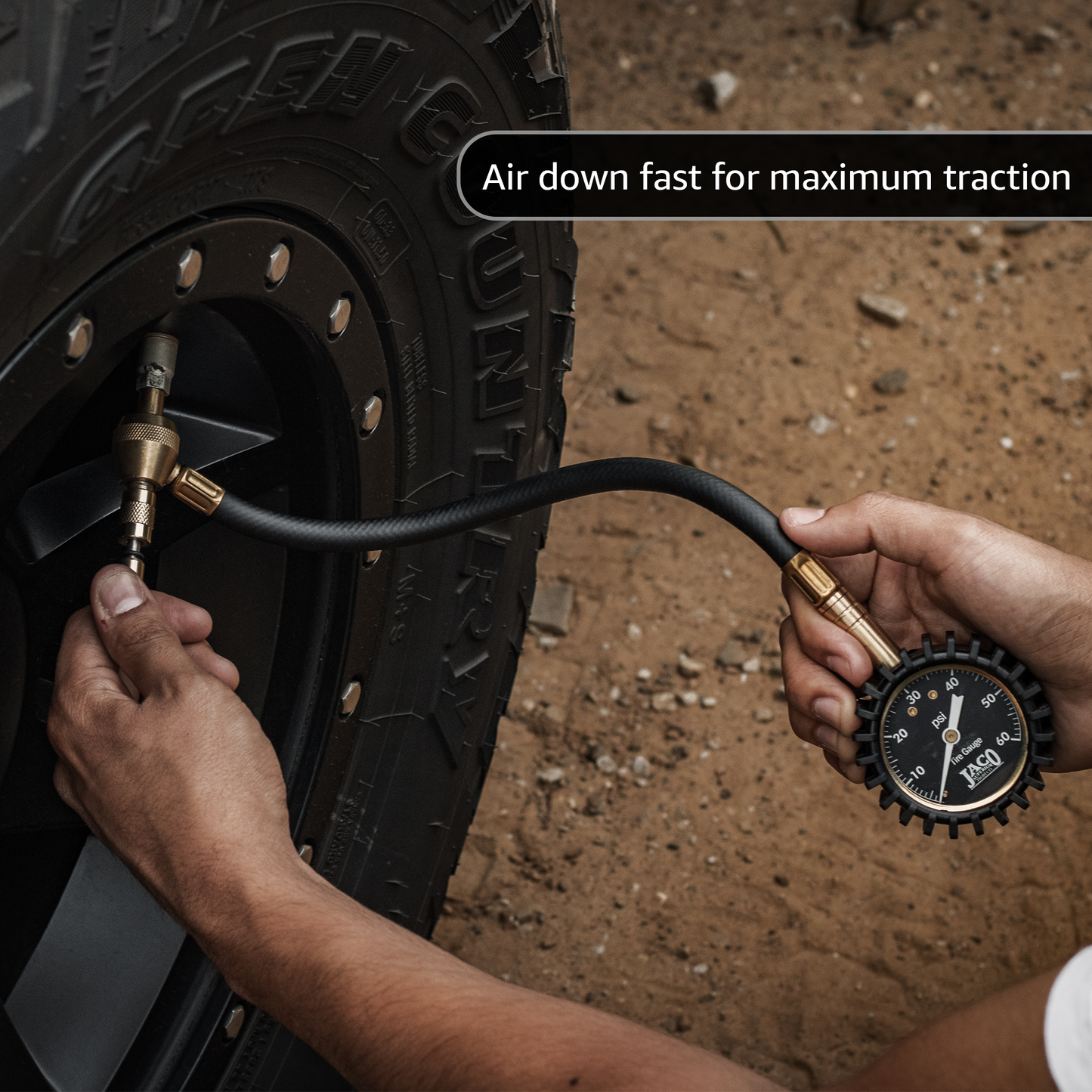 RapidFlow™ Tire Deflator Gauge (0-60 PSI) | Rapid Off-Road Air Down Kit