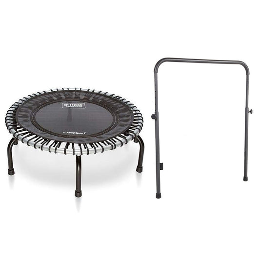 JumpSport 350 Indoor 39-Inch Mini Trampoline and Handle Bar Accessory, Black