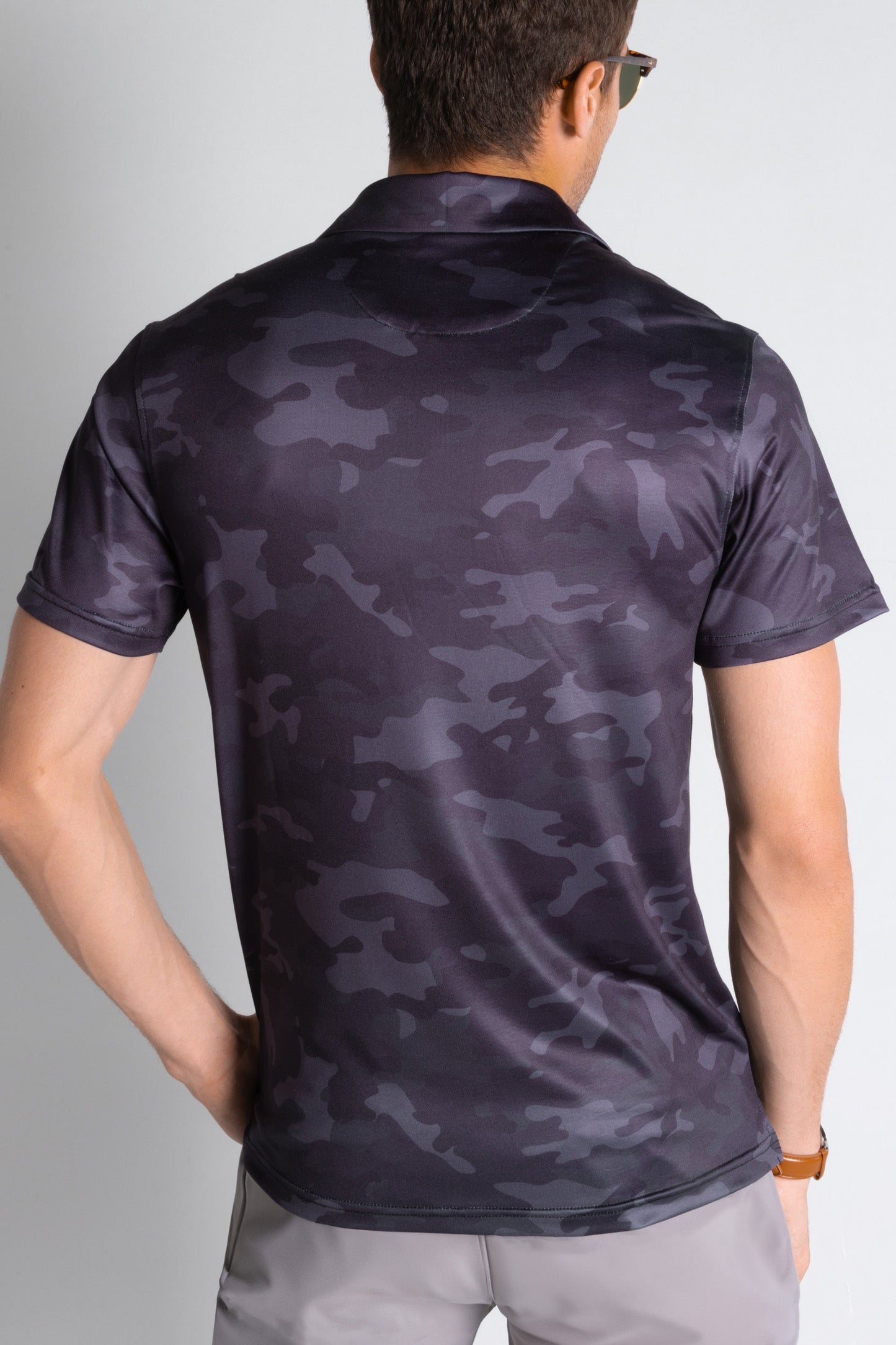 The Darkside | Black and Grey Camo Men’s Polo