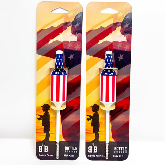 Red, White, and Blue Fishing Bobbers - 2 Pack - Veterans Gift