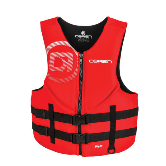 O'Brien Men's Traditional Lightweight Front Zip BioLite Life Jacket, Medium, Red