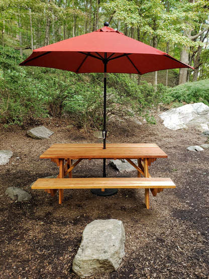 Super Deck Redwood Picnic Table