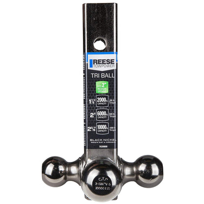 Reese Towpower 7039800 Versatile Universal Vehicle Triple Ball Tow Mount, Black