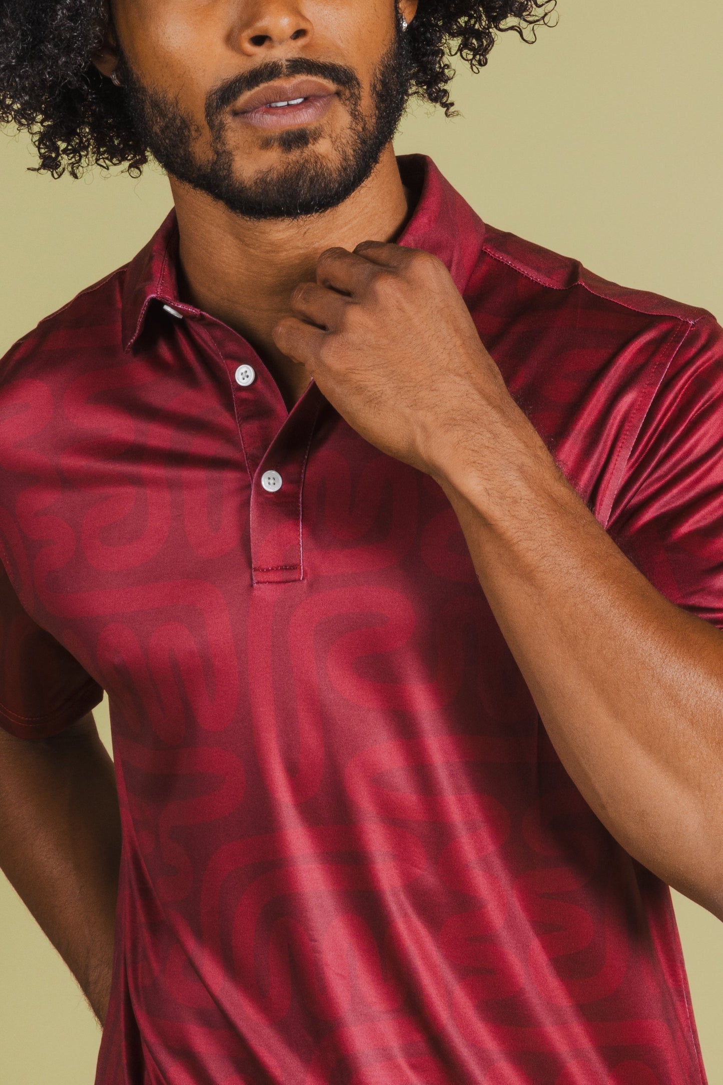 The Finish Line | Red Abstract Men’s Polo