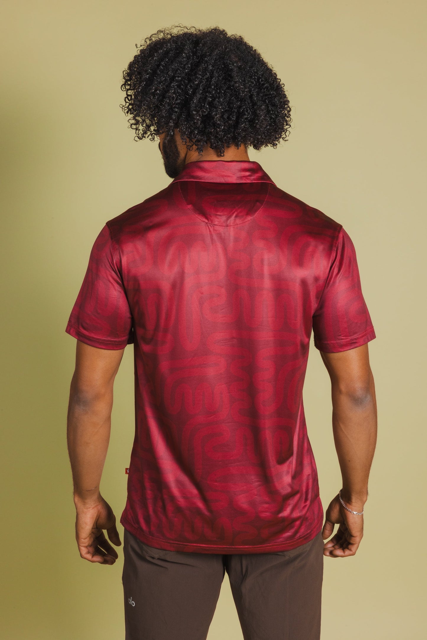 The Finish Line | Red Abstract Men’s Polo