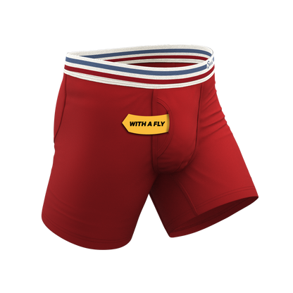 The Ready or Not | Bright Red Retro Ball Hammock® Pouch Underwear With Fly