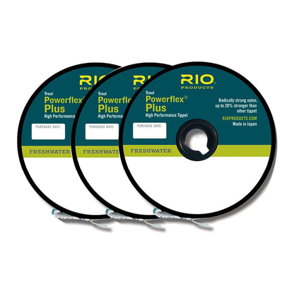 Rio Products 6-22197 Powerflex Plus Fly Fishing Tippet, 3X-5X, Clear (3 Pack)