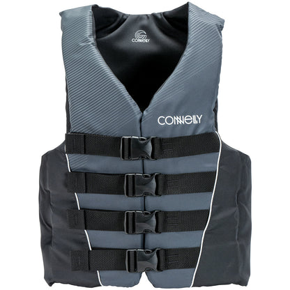 Connelly Mens Small Tunnel 4-Belt Nylon Life Vest Safety Jacket, Gray and Black