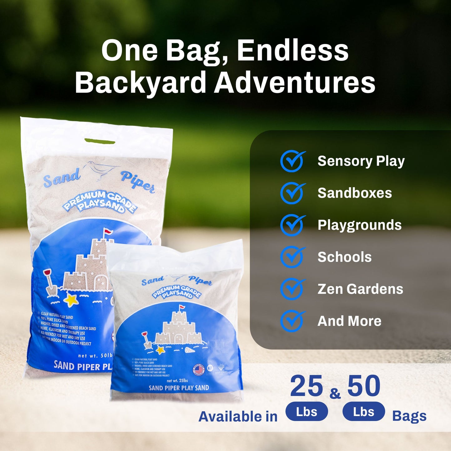 SandPiper 50 Pound Premium Grade Multi-Use Play Sand with Chemical Free Formula