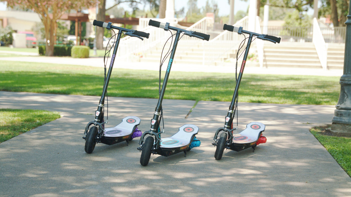 Razor Power Core E100 Electric Scooter with Aluminum Deck and Hand Brake, Blue