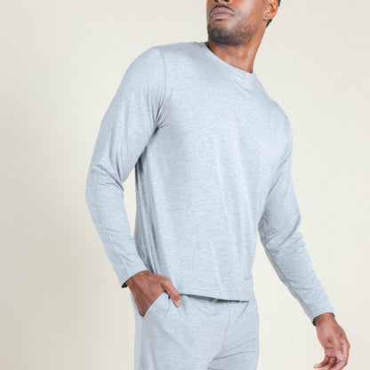 The Intramural Champ | Heather Grey SleepDeep™ Men’s Long Sleeve Pajama Shirt