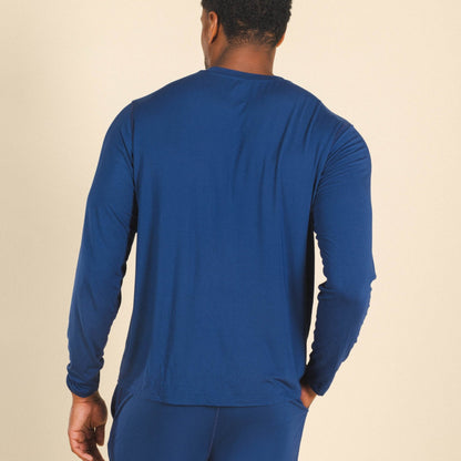 The Big Blue | Navy SleepDeep™ Men’s Long Sleeve Pajama Shirt