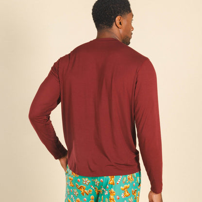 The Sommelier | Burgundy SleepDeep™ Men’s Long Sleeve Pajama Shirt