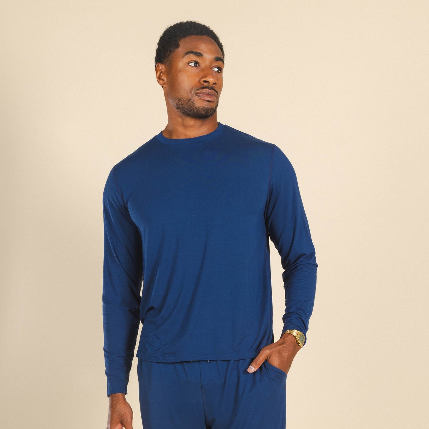 The Big Blue | Navy SleepDeep™ Men’s Long Sleeve Pajama Shirt