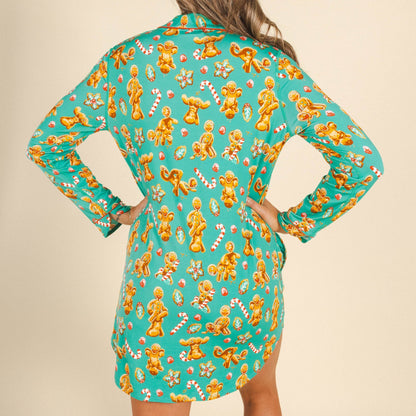 The Ginger Rail | Gingerbread SleepDeep™ Long Sleeve Pajama Dress